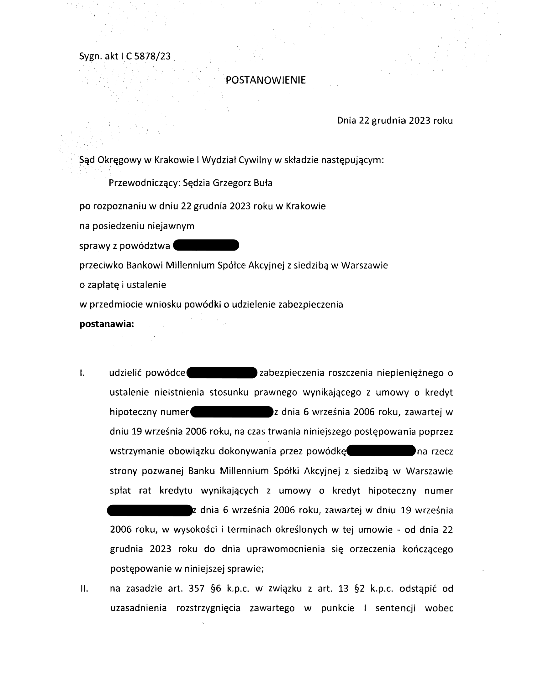 1. Kolejne zabezpieczenie wydane w Krakowie!