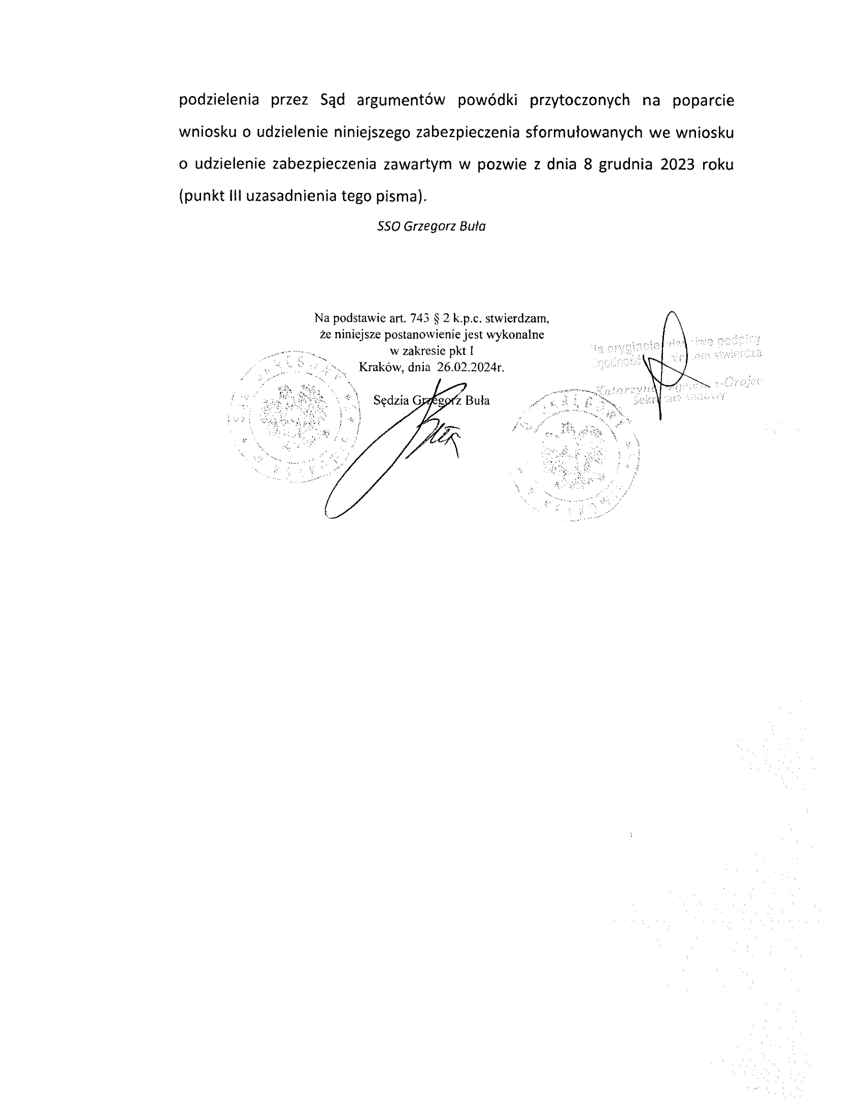 2. Kolejne zabezpieczenie wydane w Krakowie!