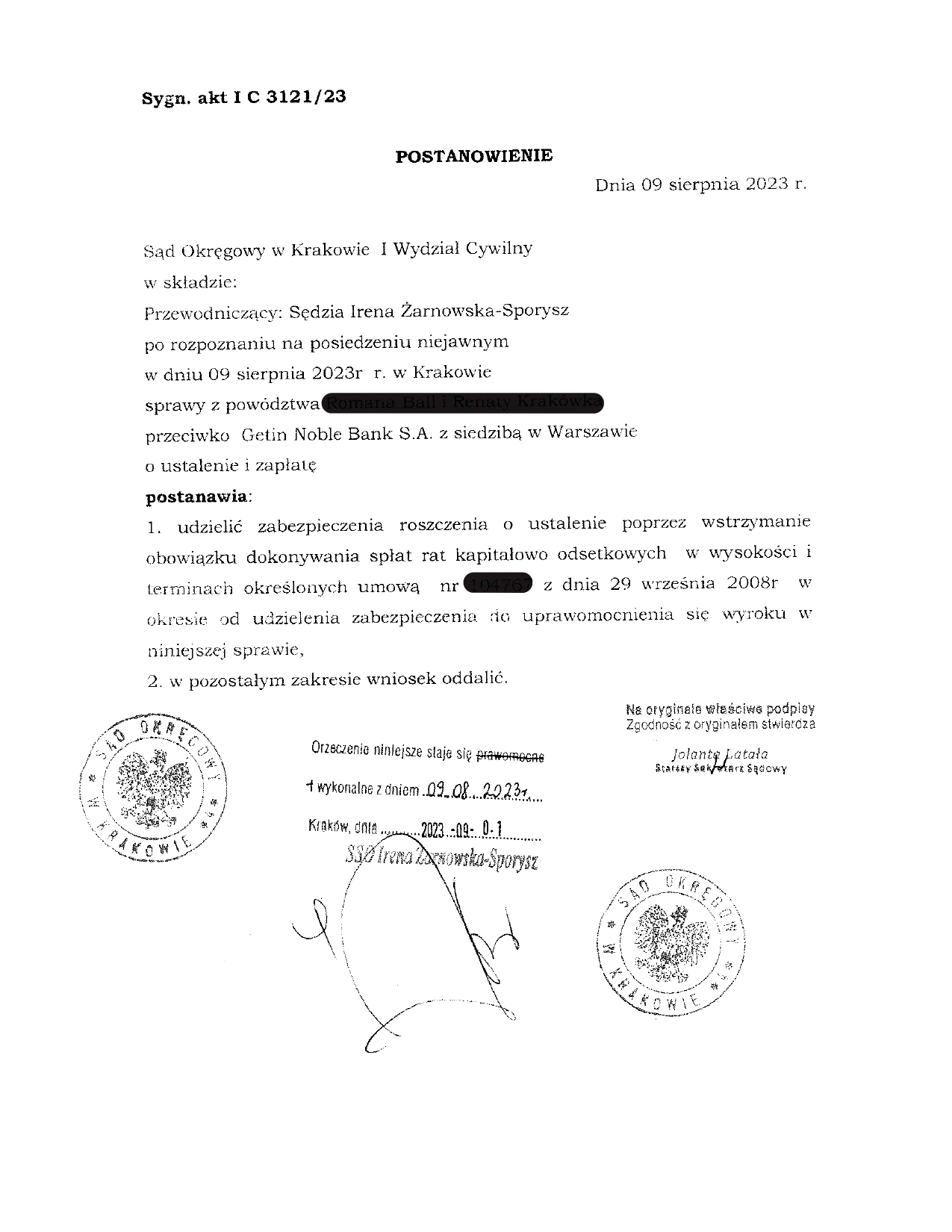 Zabezpieczenie w Krakowie